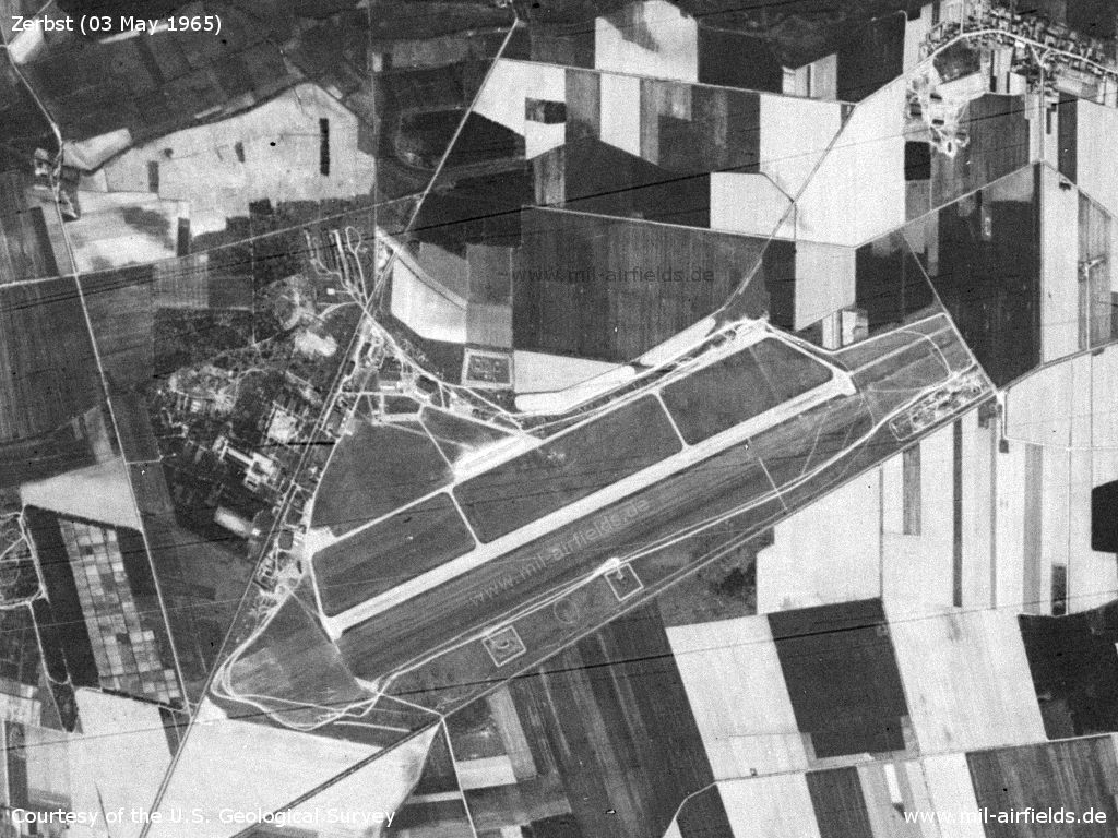 Zerbst Airfield, Germany, on a satellite image 1965