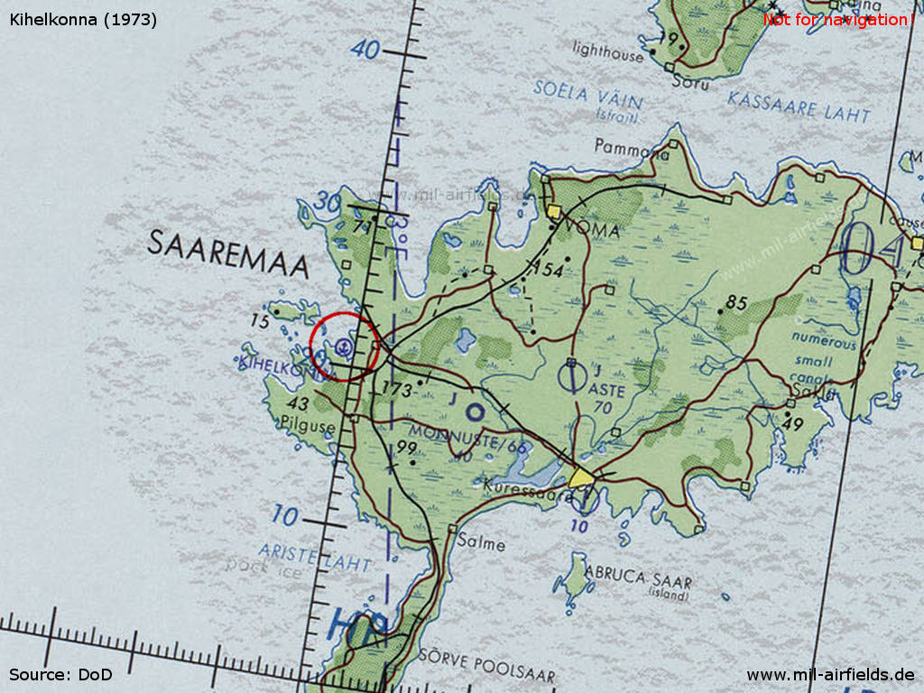 Map with Kihelkonna Seaplane Station 1973