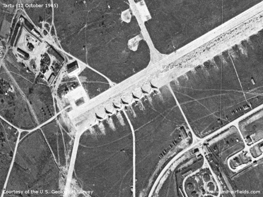 Tartu airfield, Estonia, with bomber Tupolev Tu-16