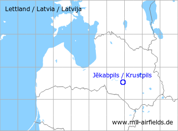 Map with location of Jakabpils / Krustpils air base