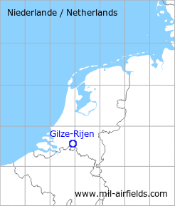 Map with location of Gilze-Rijen Air Base, Netherlands
