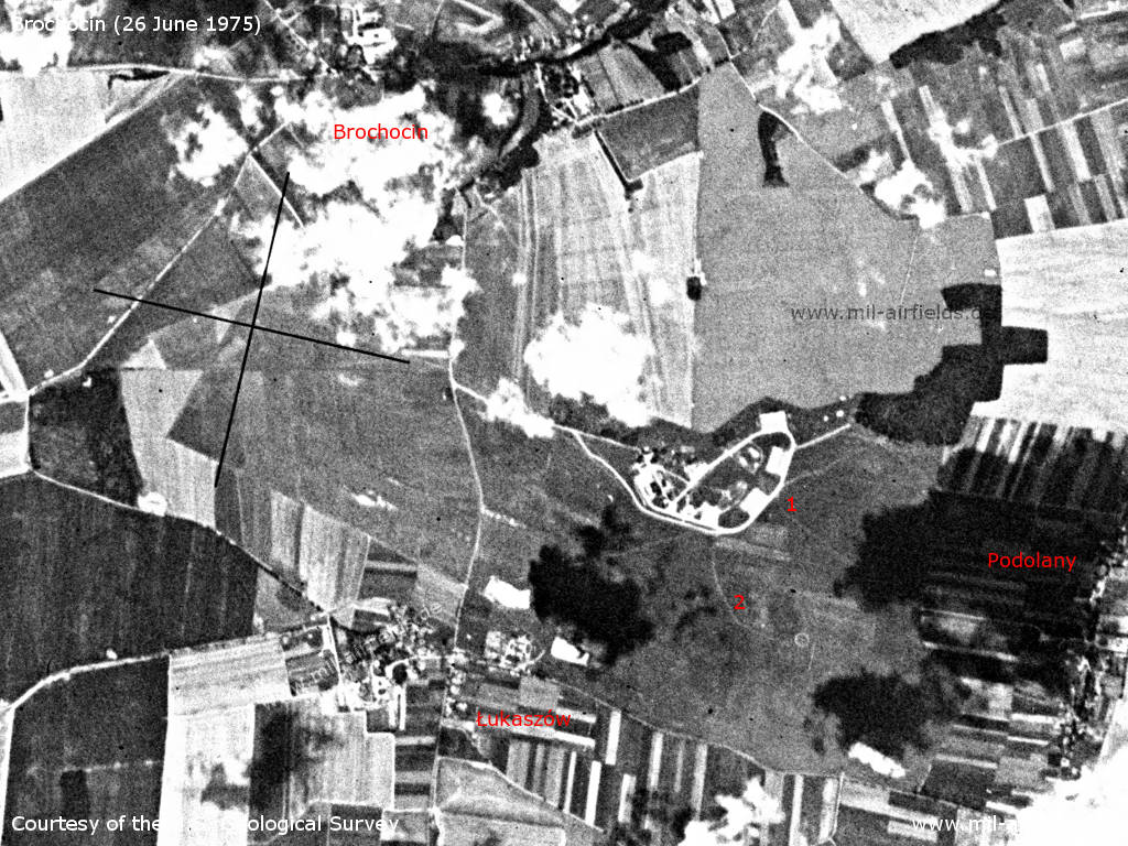 Brochocin Airfield, Poland, on a US satellite image 1975