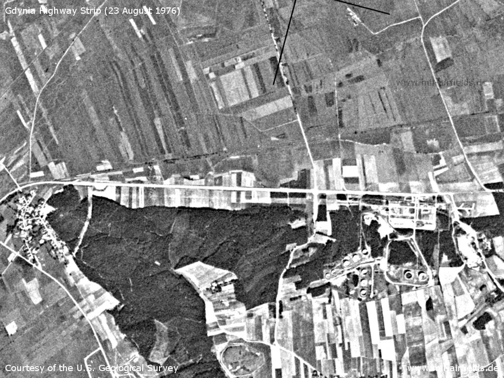 Gdynia Highway Strip, Poland, on a US satellite image 1976
