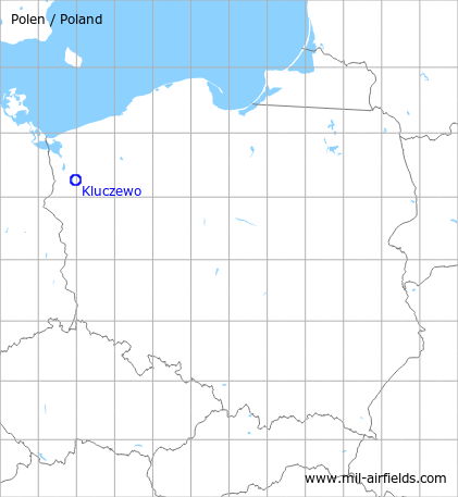 Karte mit Lage Flugplatz Kluczewo, Polen