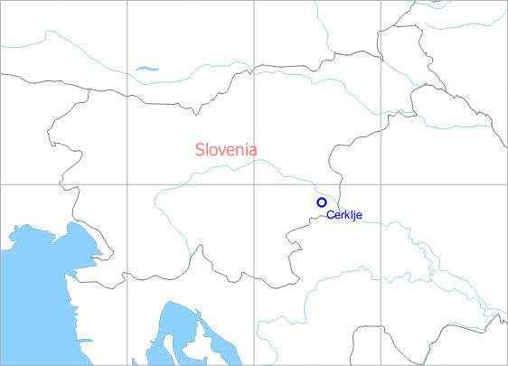 Karte mit Lage Flugplatz Cerklje, Slowenien