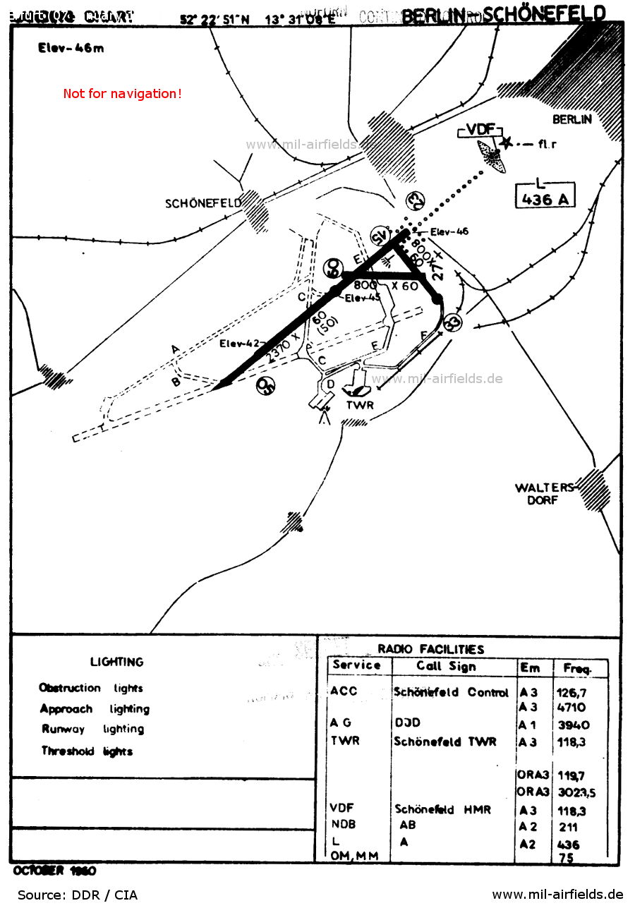 Airport chart Berlin Schönefeld, GDR 1960