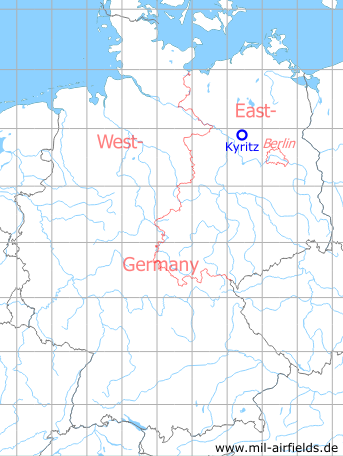 Karte mit Lage Flugplatz Kyritz Heinrichsfelde