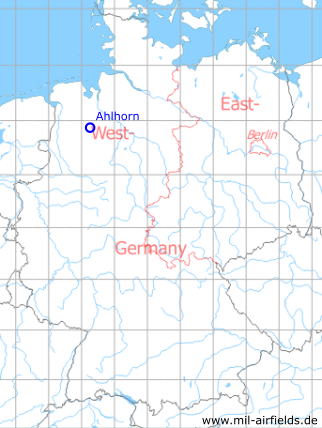 Map with location of Ahlhorn airfield, Germany