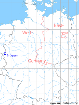 Map with location of RAF Brüggen Airfield airfield, Germany