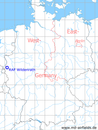 Map with location of Wildenrath RAF station, Germany