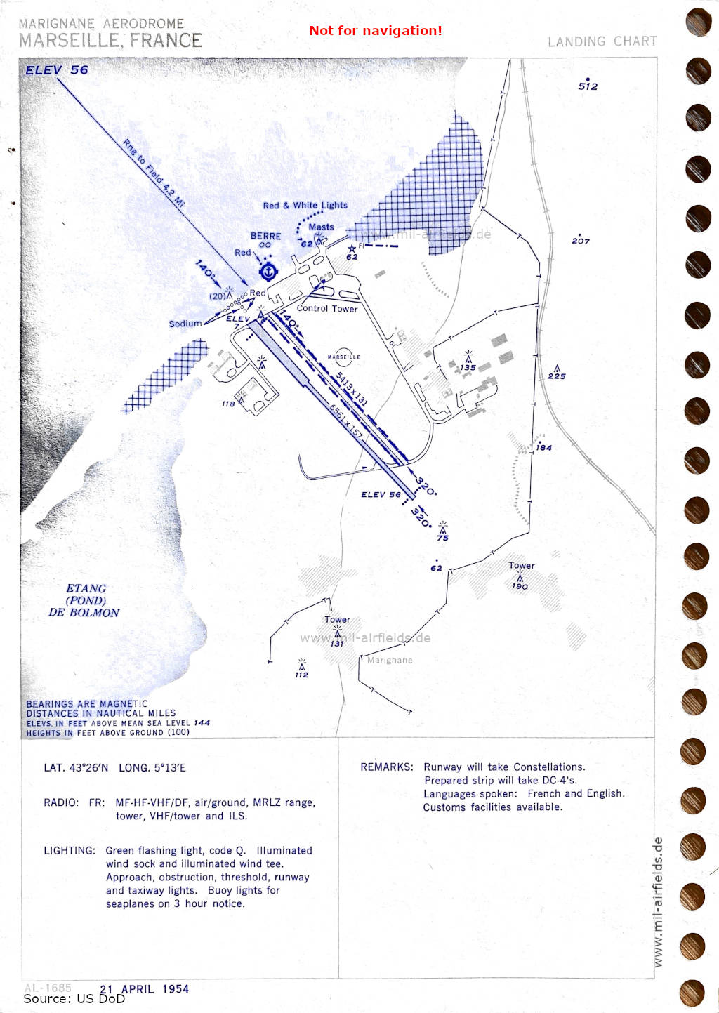 Flughafen Marseille Marignane, Frankreich 1954