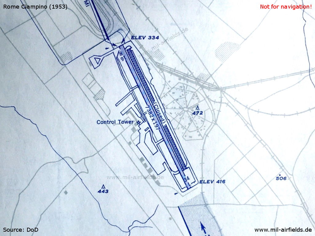 Rome ciampino airport diagram from 1953