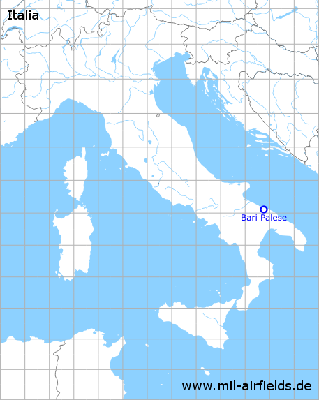 Karte mit Lage Flugplatz Flughafen Bari Palese, Italien