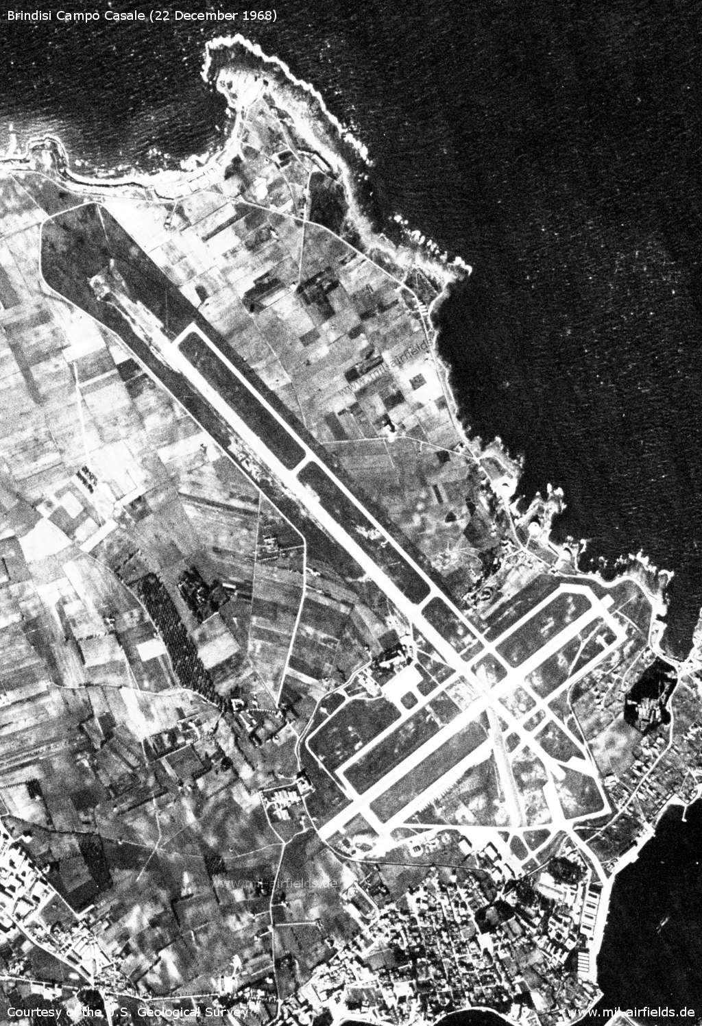 Brindisi Airfield on a Satellite image 1968
