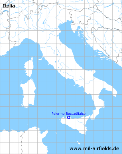 Karte mit Lage Flugplatz Flugplatz Palermo Boccadifalco, Italien