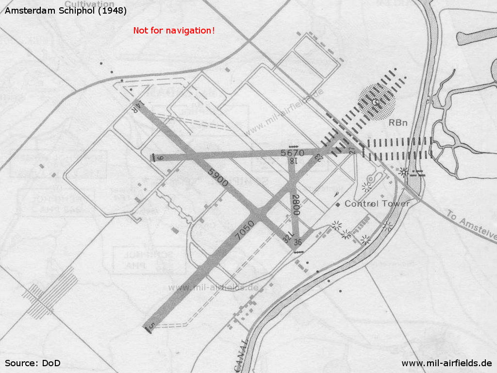 Amsterdam Schiphol Airport, map 1948