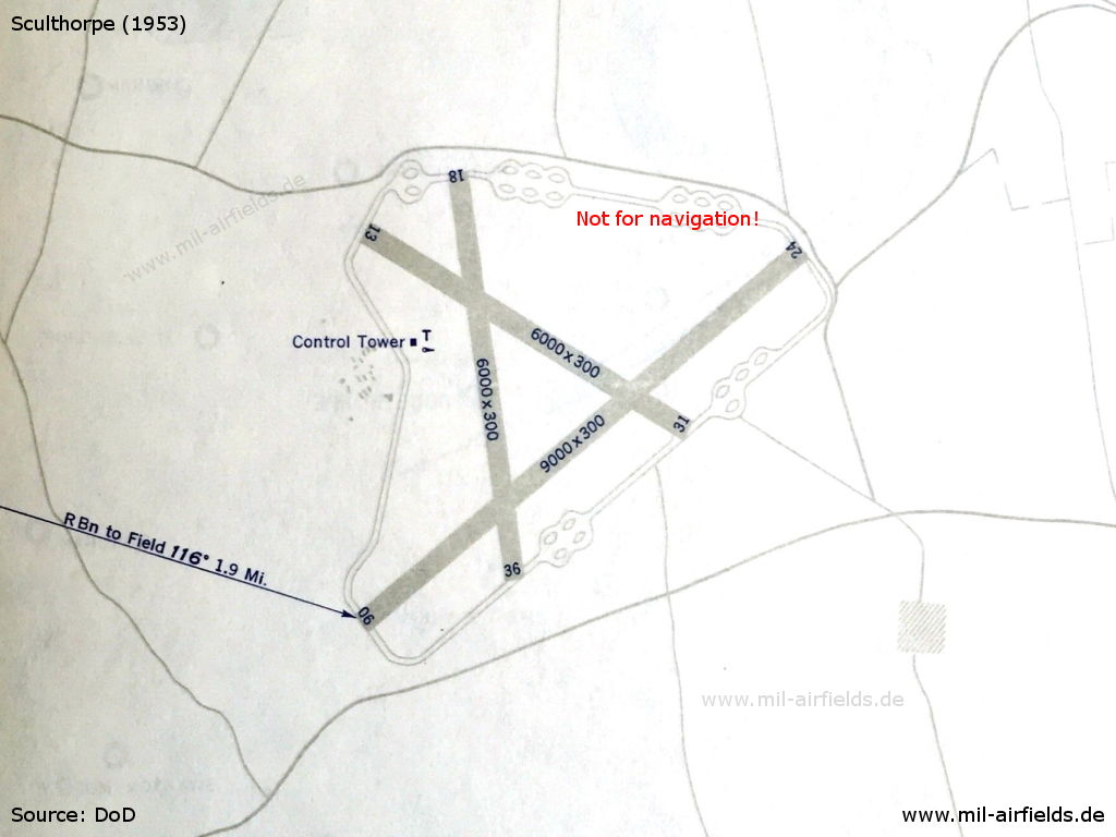 RAF Sculthorpe, aerodrome chart 1953