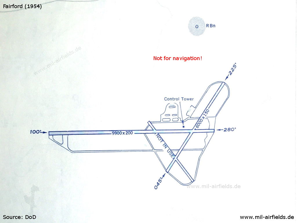 RAF Fairford, UK, airfield chart 1954