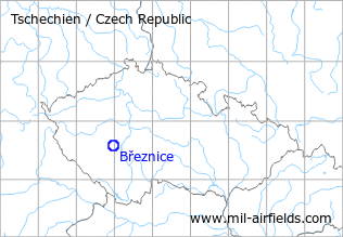 Karte mit Lage Flugplatz Březnice, Tschechien