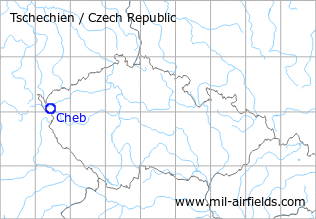 Karte mit Lage Flugplatz Cheb (Eger-Oberschön), Tschechien
