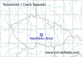Karte mit Lage Flugplatz Havlíčkův Brod, Tschechien