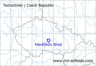 Karte mit Lage Flugplatz Havlíčkův Brod, Tschechien