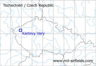Map with location of Karlovy Vary Airport, Czech Republic