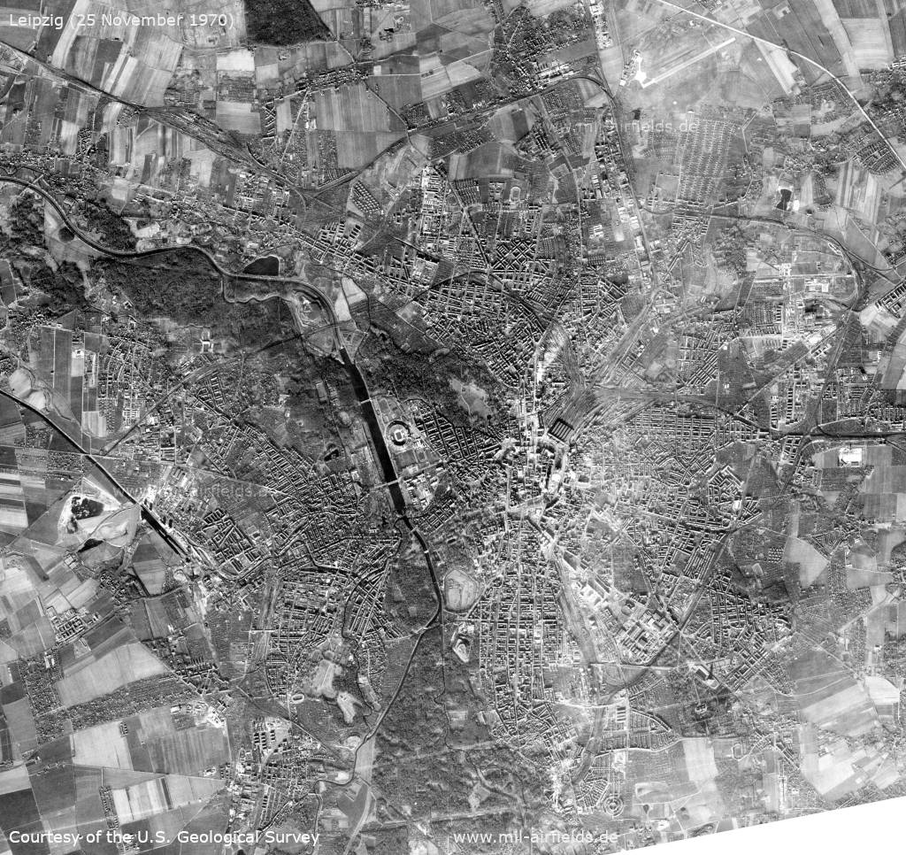 Satellitenbild Leipzig DDR 1970