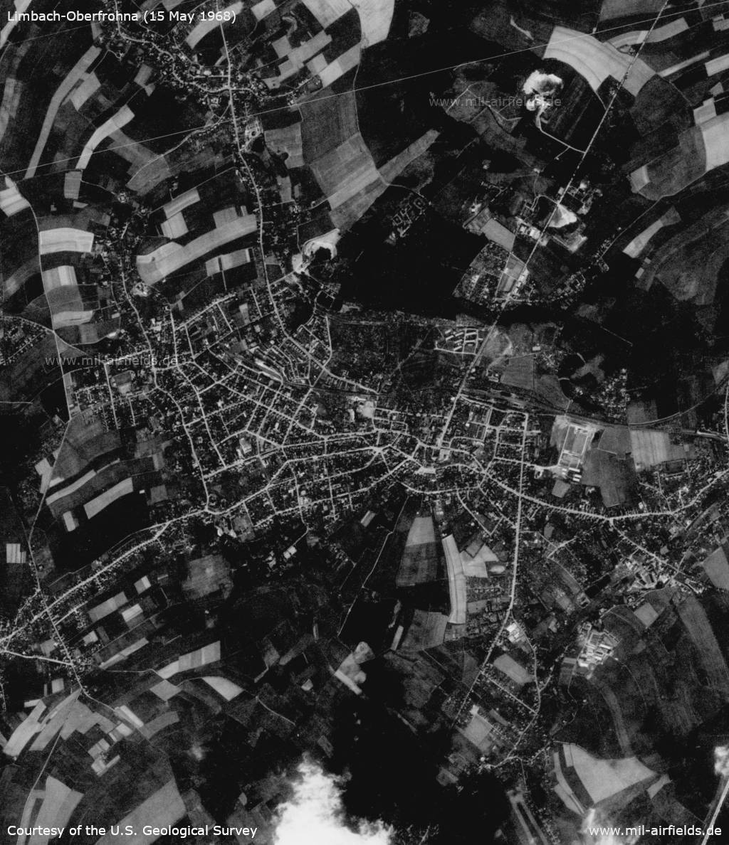 Satellitenbild / Luftbild Limbach-Oberfrohna DDR 1968