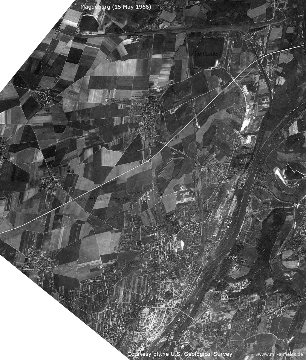 Satellitenbild Süden von Magdeburg DDR 1966