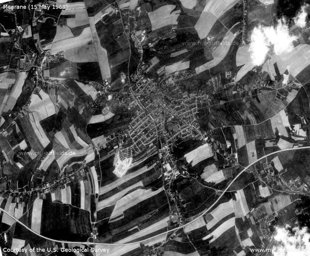 Satellitenbild / Luftbild Meerane DDR 1968
