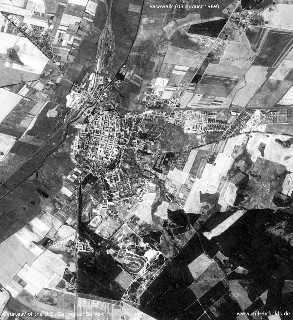 Satellitenbild Pasewalk DDR 1969