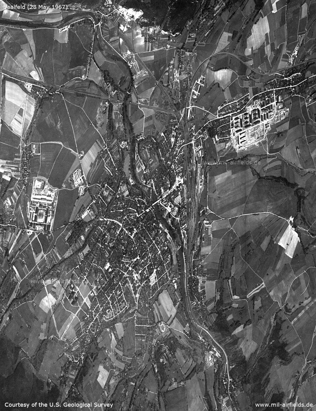 Satellitenbild / Luftbild Saalfeld DDR 1967