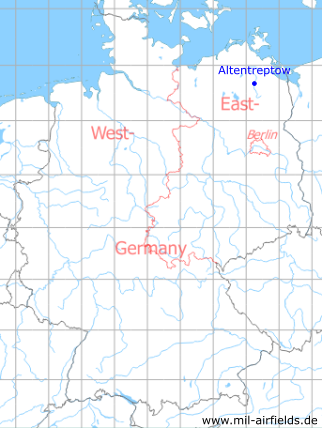 Karte mit Lage Altentreptow - ehemalige DDR-Unternehmen, DDR