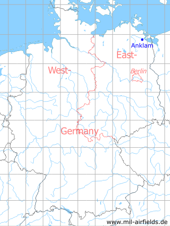 Karte mit Lage Anklam, DDR