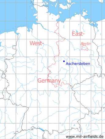 Karte mit Lage Aschersleben, DDR