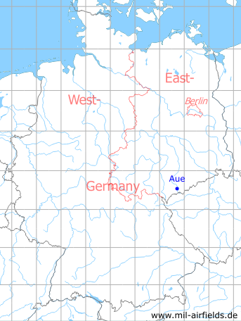 Karte mit Lage Aue, DDR