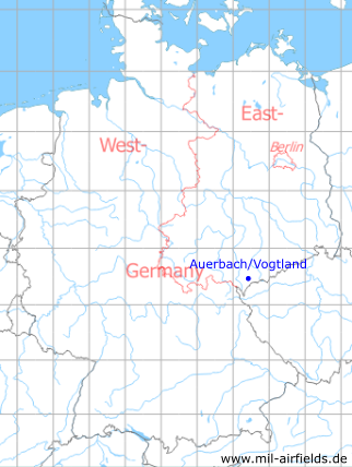 Karte mit Lage Auerbach/Vogtland, DDR