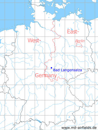 Karte mit Lage Bad Langensalza, DDR