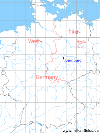 Karte mit Lage Bernburg (Saale), DDR