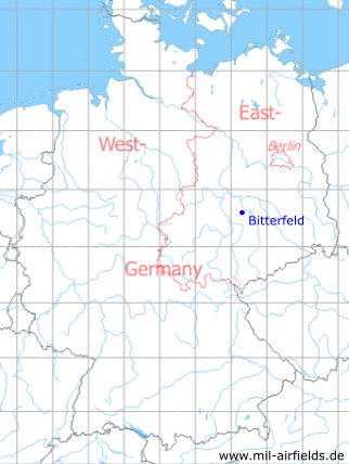 Karte mit Lage Bitterfeld, DDR