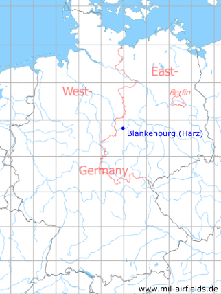 Karte mit Lage Blankenburg (Harz), DDR