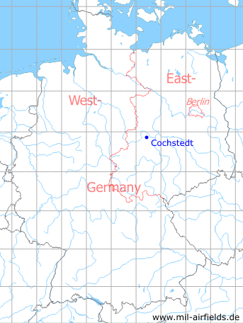 Karte mit Lage Cochstedt, DDR