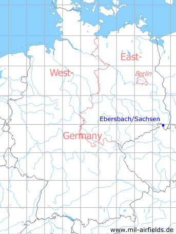 Karte mit Lage Ebersbach/Sachsen, DDR