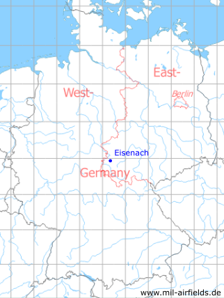 Karte mit Lage Eisenach, DDR