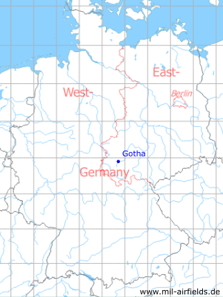 Karte mit Lage Gotha, DDR