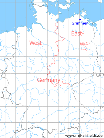 Karte mit Lage Grimmen, DDR