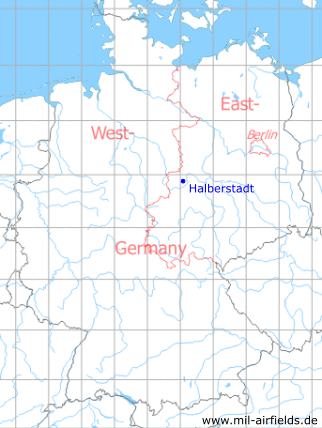 Karte mit Lage Halberstadt, DDR