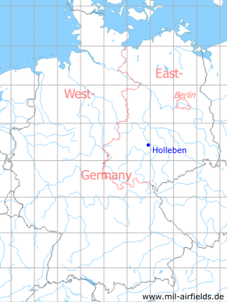 Karte mit Lage Holleben, DDR