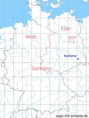 Karte mit Lage Kamenz, DDR